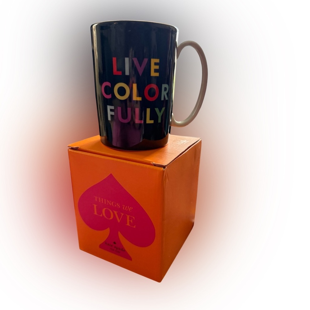 Kate Spade Black Dining Mug Vibrant Design - Picture 2 of 7